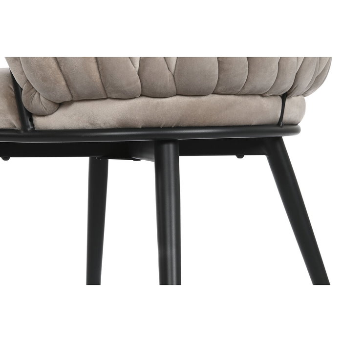 DKD Home Decor Silla de Poliéster y Metal Beige DKD Home Decor Silla de Poliéster y Metal Beige