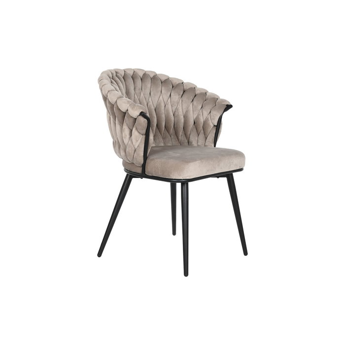 DKD Home Decor Silla de Poliéster y Metal Beige DKD Home Decor Silla de Poliéster y Metal Beige