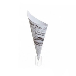 100X100 CHEF Conos de Papel para Alimentos 13x6.5 cm, Paquete de 100 Unidades, Color Gris