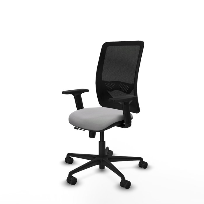 PIQUERAS Y CRESPO Silla de oficina Zulema con mecanismo Sincro/Traslack, Gris claro y Negro