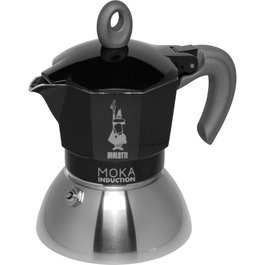 Bialetti Moka Induction Cafetera Italiana 2 Tazas Negro/Plata