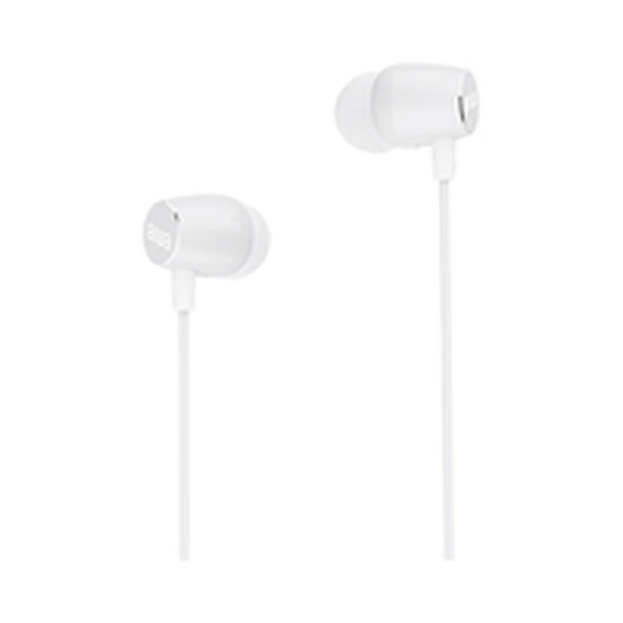 Aiwa ESTM-30WT Auriculares Intrauditivos Micrófono, Blancos, Jack 3.5mm, Sonido Alta Calidad, Graves Potentes, Ergonómicos, Cable Antienredos