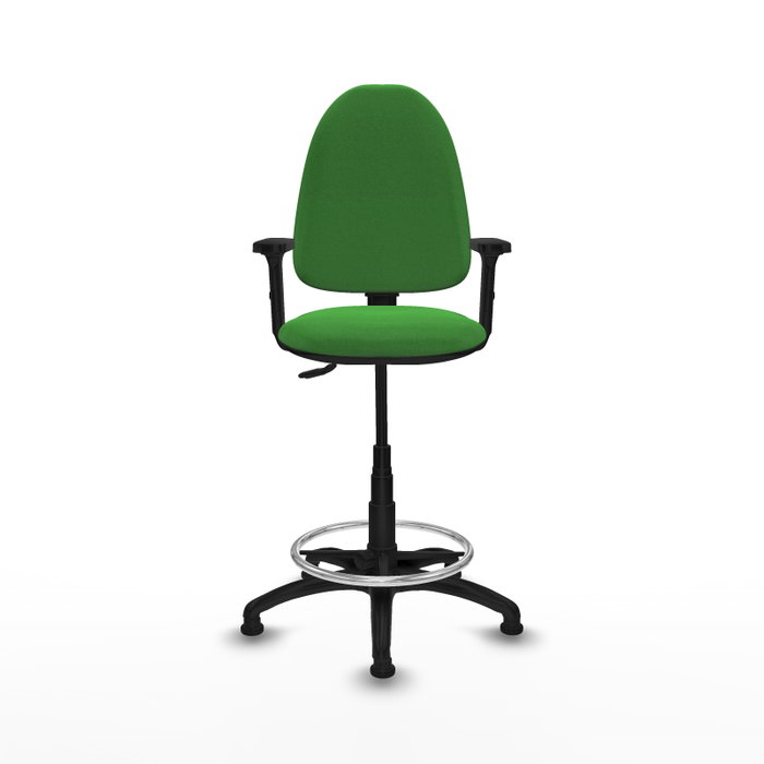 PIQUERAS Y CRESPO Taburete Aýna con mecanismo de contacto permanente y brazos 2D, Verde