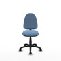 Silla de oficina Aýna con mecanismo Contacto permanente básico tapizada con Tela color Azul cielo. Equipada con Base poliamida negra, Sin brazos y Ruedas de nailon 50 mm