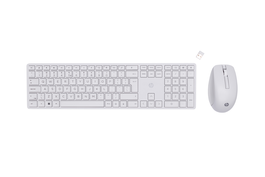 HP Set Teclado y Ratón 650 4R016AA#ABB, Color Blanco - Kit Inalámbrico para PC