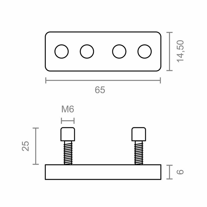 Micel Regletas pletina para perfil de toldo modelo TLD25 de zamak, 2 uds