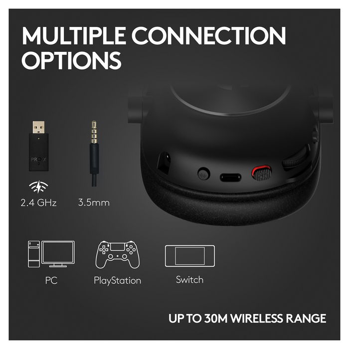 Logitech Headset Pro X 2, Auriculares Gaming con Sonido Pro-G con Micrófono desmontable Blue VO!CE, Conexión USB/3.5 mm, Negro, Ref. 981-001263