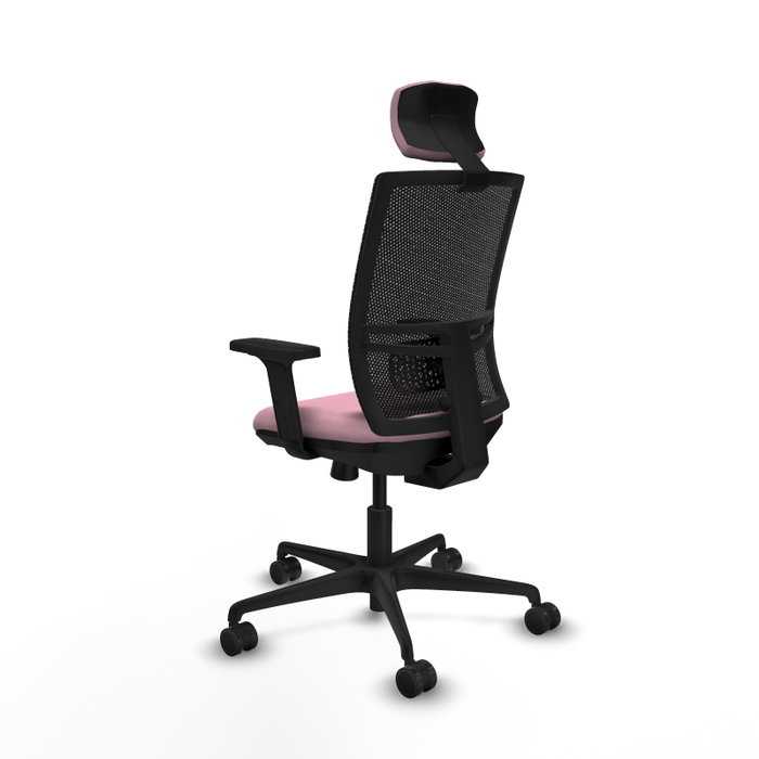 PIQUERAS Y CRESPO Silla de oficina Yunquera Rosa con mecanismo Sincro/Traslack