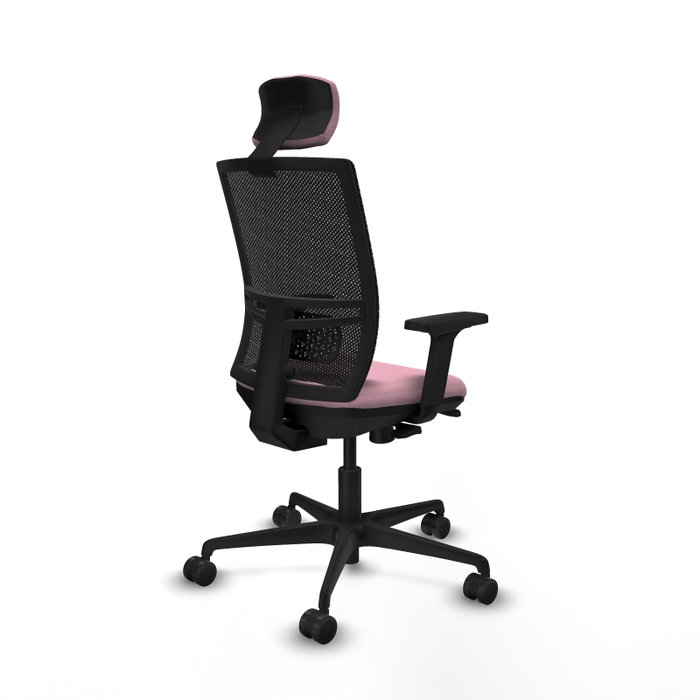 PIQUERAS Y CRESPO Silla de oficina Yunquera Rosa con mecanismo Sincro/Traslack