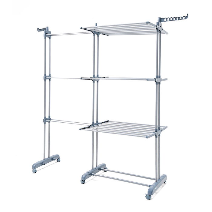 Tendedero Plegable Vertical Extensible con Ruedas Dolver XL InnovaGoods 30 Barras