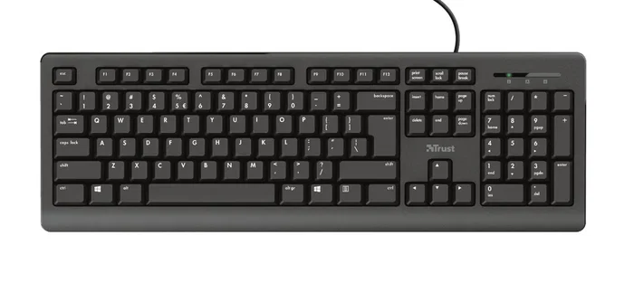 Trust Primo 23883 Teclado USB Tamaño Completo QWERTY Español Negro, Teclas Silenciosas, Resistente a Derrames, Cable 1.8m