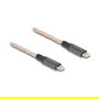 Delock Cable USB Type-C a USB-C, PD 3.0, 100W, Carga Rápida, 1.2m, con Iluminación RGB, Negro/Cobre/Gris/Transparente - 480 Mbit/s