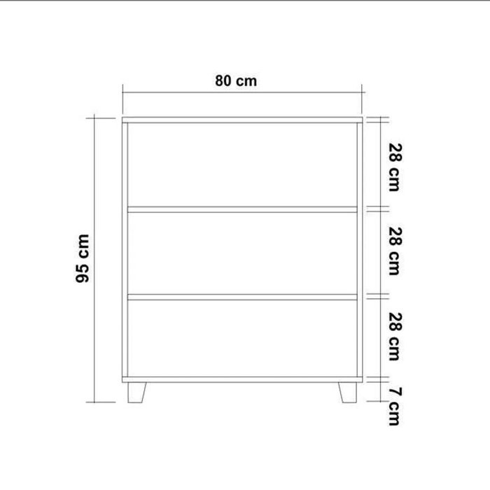 Hanah Home Leva Gravis Triangle Cómoda Pino Atlántico 80x95x43cm Tablero Melamina Duradero Diseño Funcional