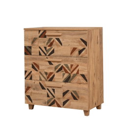 Hanah Home Leva Gravis Triangle Cómoda Pino Atlántico 80x95x43cm Tablero Melamina Duradero Diseño Funcional