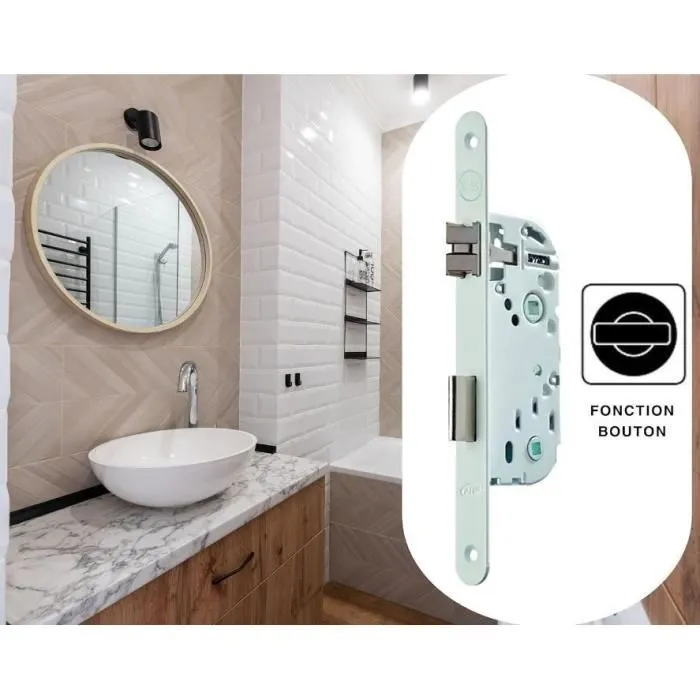 Yale Y73R-A40/B/SC Cerradura de empotrar Eje 40mm Caja 135mm Certificación NF Nivel 2 Blanco Cerradero Incluido