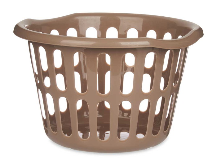 Kipit Cesto Redondo 40 cm Diámetro Calado Taupe Plástico Polipropileno 27 L (Set de 18)