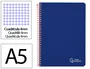 Liderpapel Cuaderno espiral A5 Witty tapa dura 80h 90gr cuadro 4mm azul marino