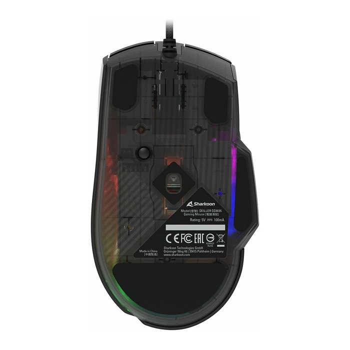 Sharkoon Ratón Óptico Shark SGM35 para Mano Derecha, 6 Botones, 6400 DPI, 20G, Iluminación RGB, Negro Sharkoon Ratón Óptico Shark SGM35 para Mano Derecha, 6 Botones, 6400 DPI, 20G, Iluminación RGB, Negro