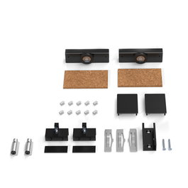 KLEIN Juego de Accesorios SK Glass 80 Con Tope - Negro y Plata Mate Acabado Negro para Puertas Correderas de Vidrio hasta 80 kg