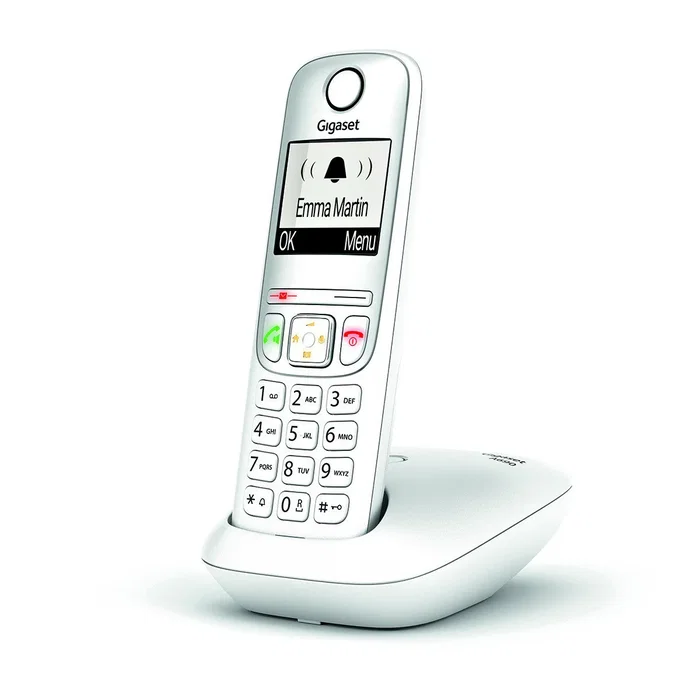 Gigaset A690 - Teléfono Analógico Inalámbrico para Escritorio con Altavoz, Identificador de Llamadas, Agenda 100 Entradas y Pantalla LED - Color Blanco
