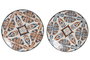 DKD Home Decor Plato de Porcelana Boho Surtido de 12 Unidades