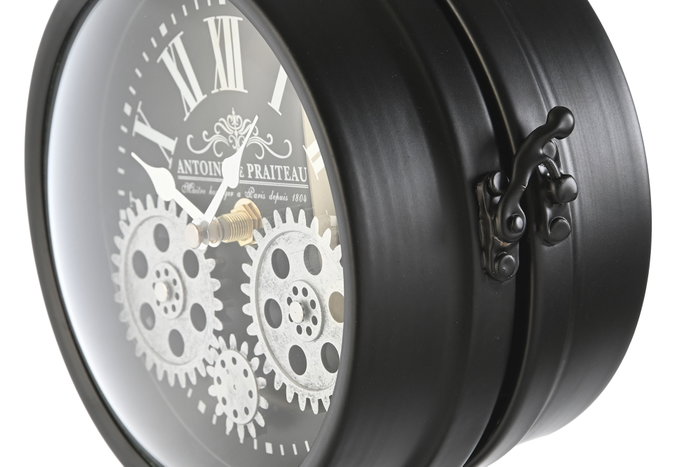 DKD Home Decor Reloj Sobremesa Negro Blanco Metal Cristal 18 x 40.5 x 17 cm DKD Home Decor Reloj Sobremesa Negro Blanco Metal Cristal 18 x 40.5 x 17 cm