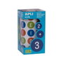 APLI Rollo de Gomets Vocales Mayúsculas Multicolor 20 mm