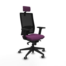 PIQUERAS Y CRESPO Silla de oficina Horna con mecanismo Sincro, Morado y Negro