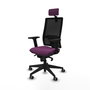PIQUERAS Y CRESPO Silla de oficina Horna con mecanismo Sincro, Morado y Negro