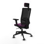 PIQUERAS Y CRESPO Silla de oficina Horna con mecanismo Sincro, Morado y Negro