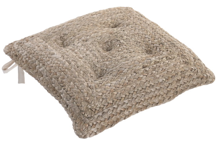 DKD Home Decor Cojín Silla Yute y Algodón 40x40x4 cm Marrón