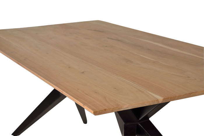 Giner y Colomer Mesa de Comedor Acacia y Metal 108x70x65 cm