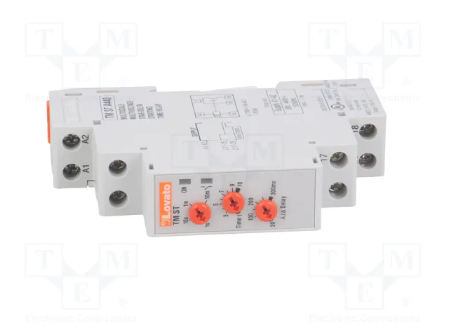 LOVATO ELECTRIC Relé de tiempo TM 380÷440VAC 1÷10min NO x2 LOVATO ELECTRIC Relé de tiempo TM 380÷440VAC 1÷10min NO x2