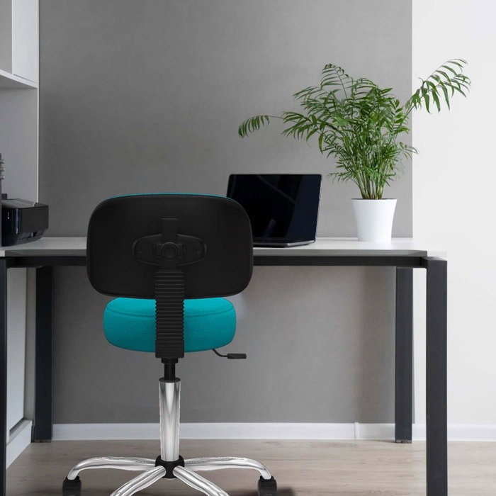 PIQUERAS Y CRESPO Silla Llanos giratoria turquesa base cromada