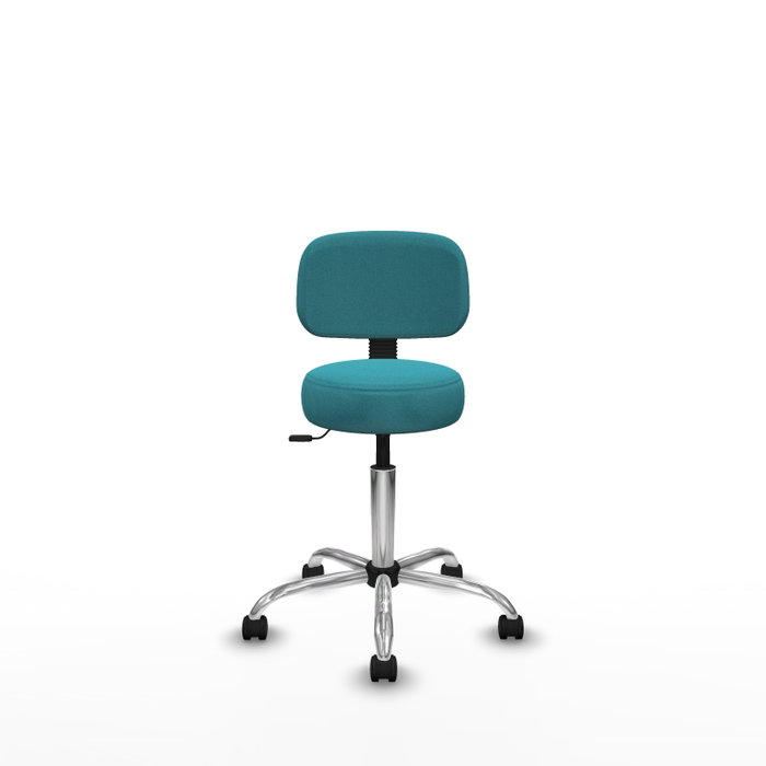 PIQUERAS Y CRESPO Silla Llanos giratoria turquesa base cromada