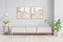 DKD Home Decor Cuadro Lienzo Pavo Real 3D, Set de 2 Piezas, 100x100 cm