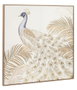 DKD Home Decor Cuadro Lienzo Pavo Real 3D, Set de 2 Piezas, 100x100 cm