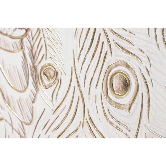 DKD Home Decor Cuadro Lienzo Pavo Real 3D, Set de 2 Piezas, 100x100 cm