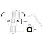 Verhal Kit Excéntricas Extensibles Rotatorias 360°, Longitud 40-50 mm, Rosca 1/2 - 3/4 pulg, Acero Inox 304 y NBR, Incluye Elementos Fijación