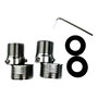 Verhal Kit Excéntricas Extensibles Rotatorias 360°, Longitud 40-50 mm, Rosca 1/2 - 3/4 pulg, Acero Inox 304 y NBR, Incluye Elementos Fijación