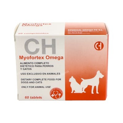 Myofortex Omega Suplemento Nutricional para Perros y Gatos con DL-Carnitina y Taurina, Insuficiencia Cardíaca, 60 Comprimidos Myofortex Omega Suplemento Nutricional para Perros y Gatos con DL-Carnitina y Taurina, Insuficiencia Cardíaca, 60 Comprimidos