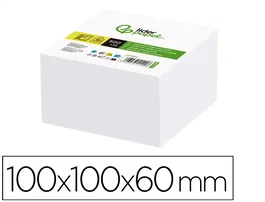 Liderpapel Taco de Papel Encolado Blanco, 500+75 Hojas, 100x100x60 mm, 80 g/m², para Anotaciones