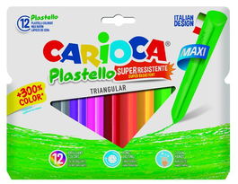 Ceras Carioca Plasticera Jumbo Triangular Blister De 10+2