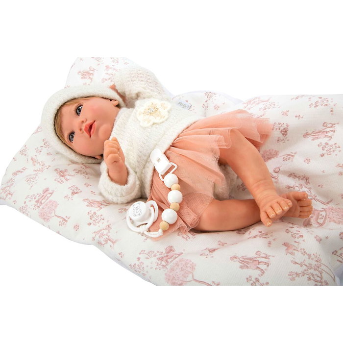 Muñecas Arias Muñeca Reborn Julia Rosa con Cojín