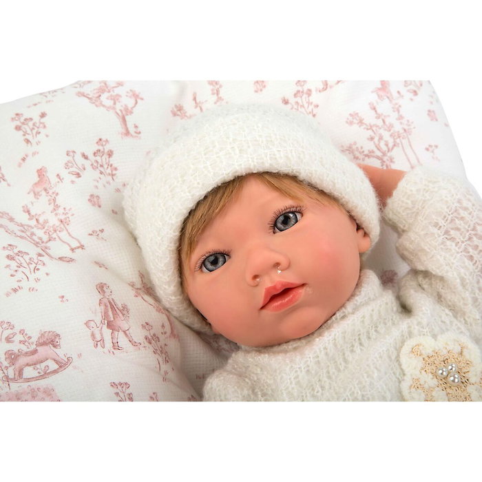 Muñecas Arias Muñeca Reborn Julia Rosa con Cojín