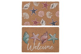DKD Home Decor Felpudo Mediterraneo Multicolor 40 x 60 cm (6 Unidades) Fibra Coco Goma