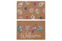 DKD Home Decor Felpudo Mediterraneo Multicolor 40 x 60 cm (6 Unidades) Fibra Coco Goma