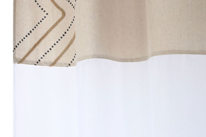 DKD Home Decor Cortina Natural 260 x 260 x 140 cm Algodón Yute Poliéster con Anillas