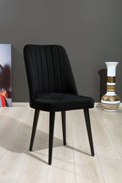 Hanah Home Vega - Black Juego de Sillas 2 Piezas MDF Poliéster Negro