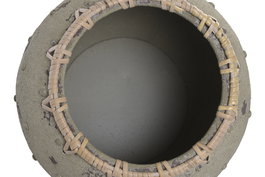 DKD Home Decor Macetero Colonial Gris Marron 37 x 30 x 37 cm (2 Unidades)